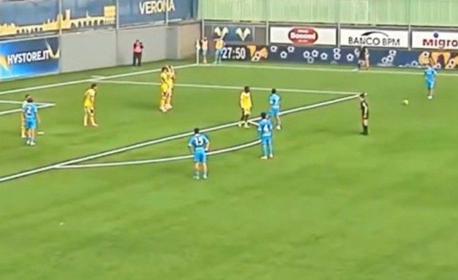 Barido, punizione alla Maradona. Super gol in Verona-Napoli U18