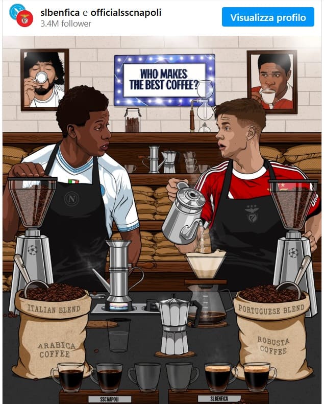 Benfica post caffe