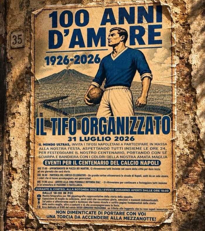 volantino centenario napoli ultras