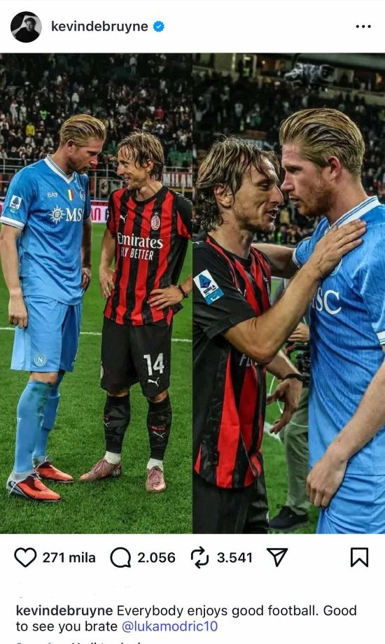 De Buyne Modric abbraccio