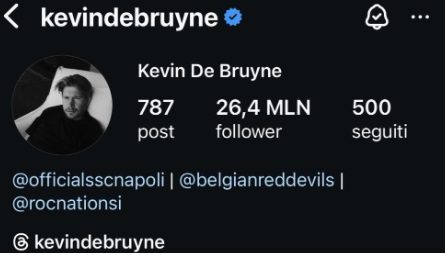 De Bruyne ha modificato i suoi profili social, ora c'&egrave; il Napoli