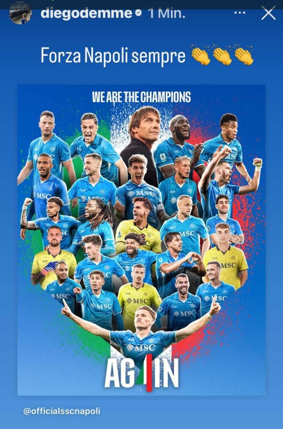 Demme esulta con il Napoli