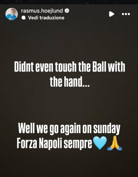 Sfogo Hojlund dopo gol annullato