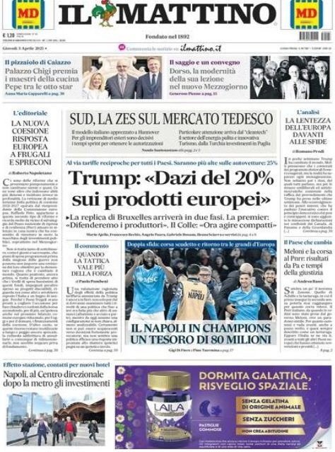 Il Mattino 3 aprile 2025