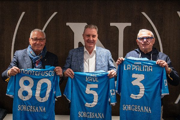 Enzo Montefusco, Ruud Krol e Antonio La Palma allo stadio Maradona