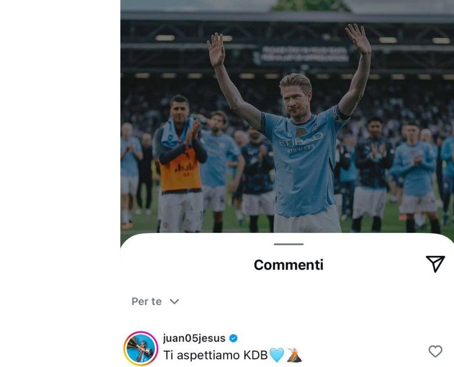 Messaggio di Juan Jesus a Kevin De Bruyne