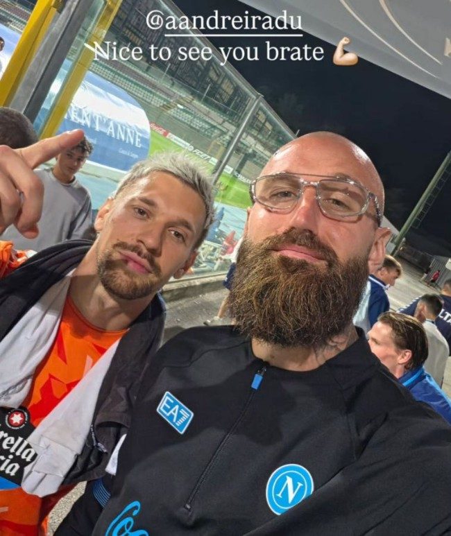 Milinkovic Savic con Radu dopo Napoli-Celta Vigo