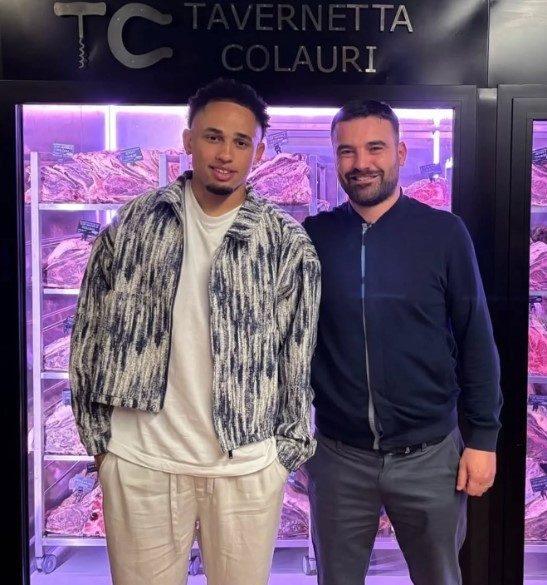 Noah Okafor al ristorante Tavernetta Colauri