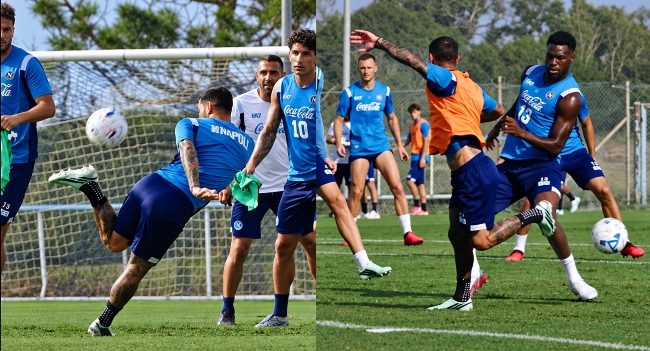 Giocate di tacco di Politano in allenamento