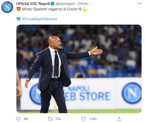 Spalletti negativo Covid