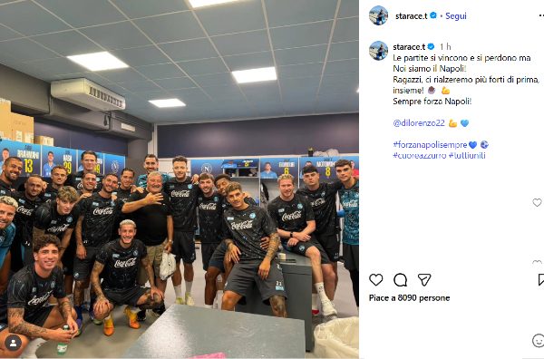 Post di Starace dopo Bologna-Napoli