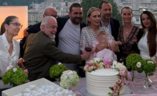 Battesimo per la nipote di De Laurentiis. Festa al De Bonart per la piccola Maria Vittoria