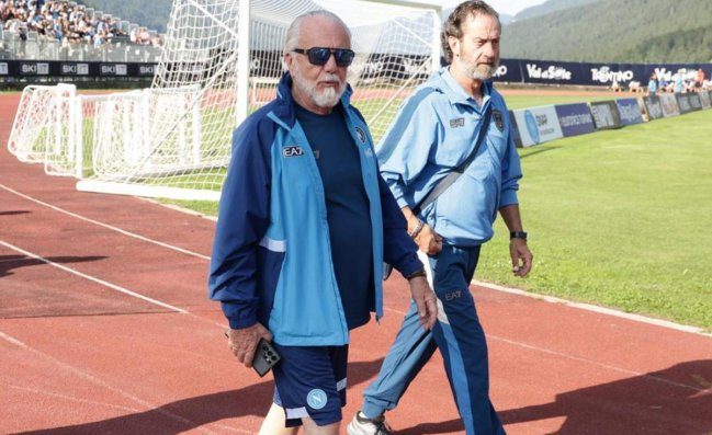 De Laurentiis ha visto Napoli-Arezzo. Il presidente non &egrave; preoccupato per il risultato