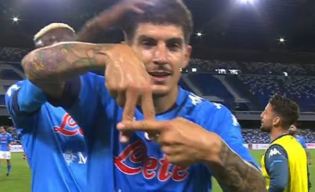 Di Lorenzo gol, esultanza mostrando una A con le dita: svelato il motivo