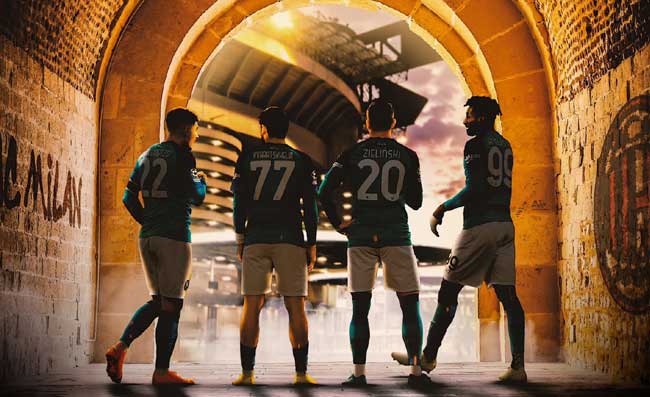 SSC Napoli, l'immagine da brividi per annunciare la sfida contro il Milan