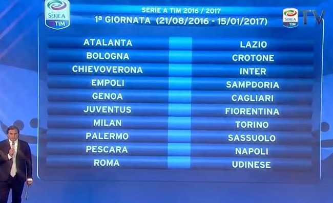 FOTOGALLERY - Serie A 2016/2017, ecco il calendario completo del Napoli