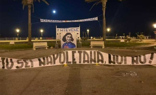 Striscione Anna Frank, il sindaco di Mondragone chiede scusa ai tifosi napoletani