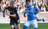 Mi fa male!, Callejon resta a terra al fischio finale. Bellissimo gesto di Dzemaili