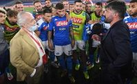 De Laurentiis: Champions, dobbiamo andare in Champions. Show del patron negli spogliatoi