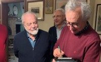 De Laurentiis in visita alla cantina Quintodecimo, domenica di relax per il patron del Napoli