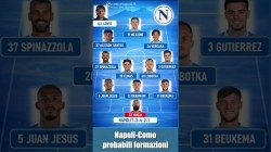 Napoli-Como, probabili formazioni: tre possibili novit� per Conte